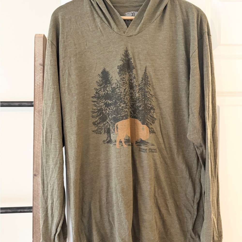 Bison Union Hooded Long Sleeve Shirt
